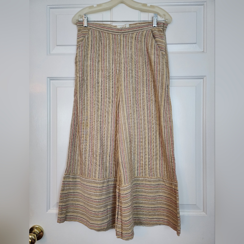 Cropped wide leg striped pante size 8 elevenses brand